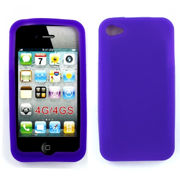 Wholesale iPhone 4 4S Silicone Soft Case (Purple)
